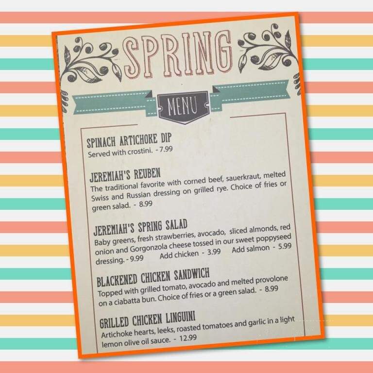 Jeremiah's Restaurant - Ogden, UT menu_pic