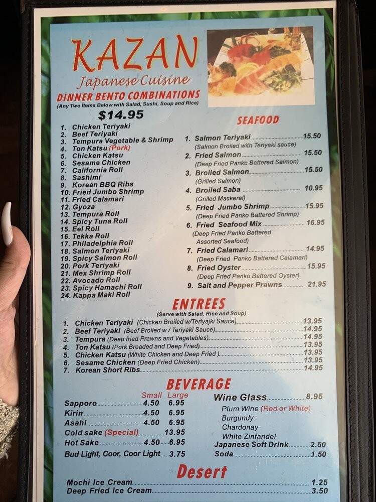 Kazan Japanese Cuisine - Vacaville, CA menu_pic