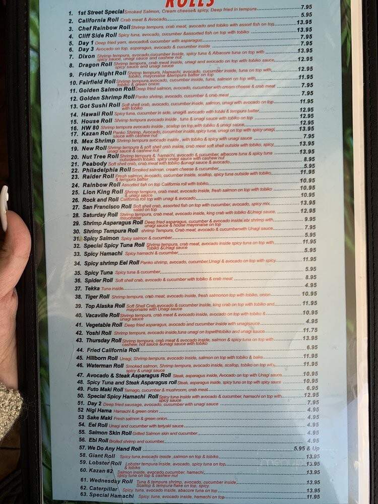 Kazan Japanese Cuisine - Vacaville, CA menu_pic