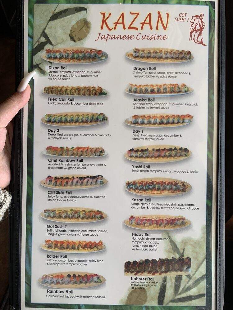 Kazan Japanese Cuisine - Vacaville, CA menu_pic