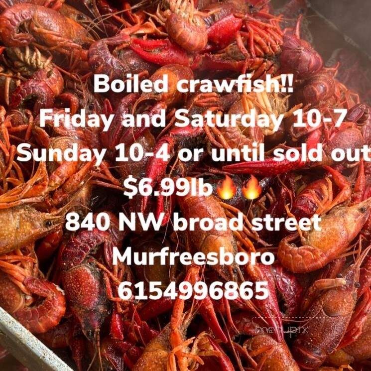 Louisiana Seafood Company - Murfreesboro, TN menu_pic