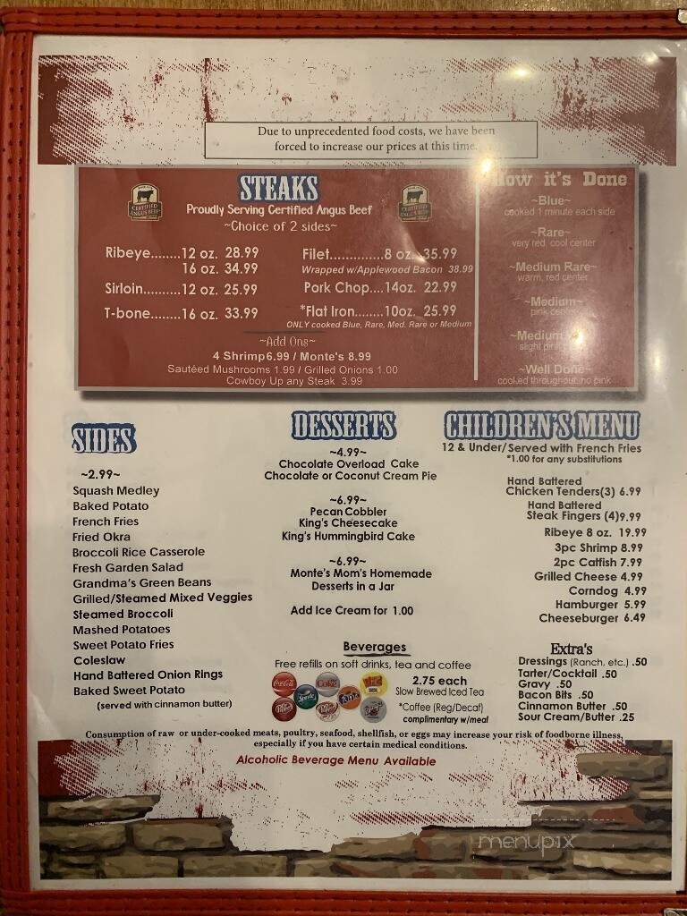 Main Street Steakhouse & Bar - Danbury, TX menu_pic