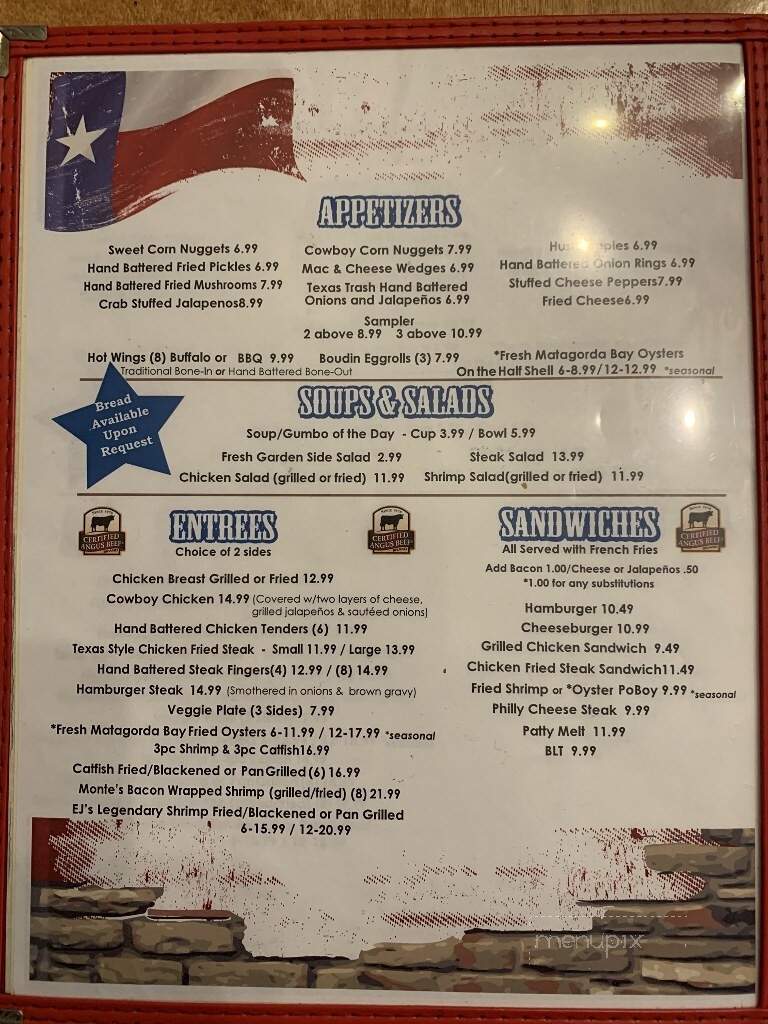 Main Street Steakhouse & Bar - Danbury, TX menu_pic
