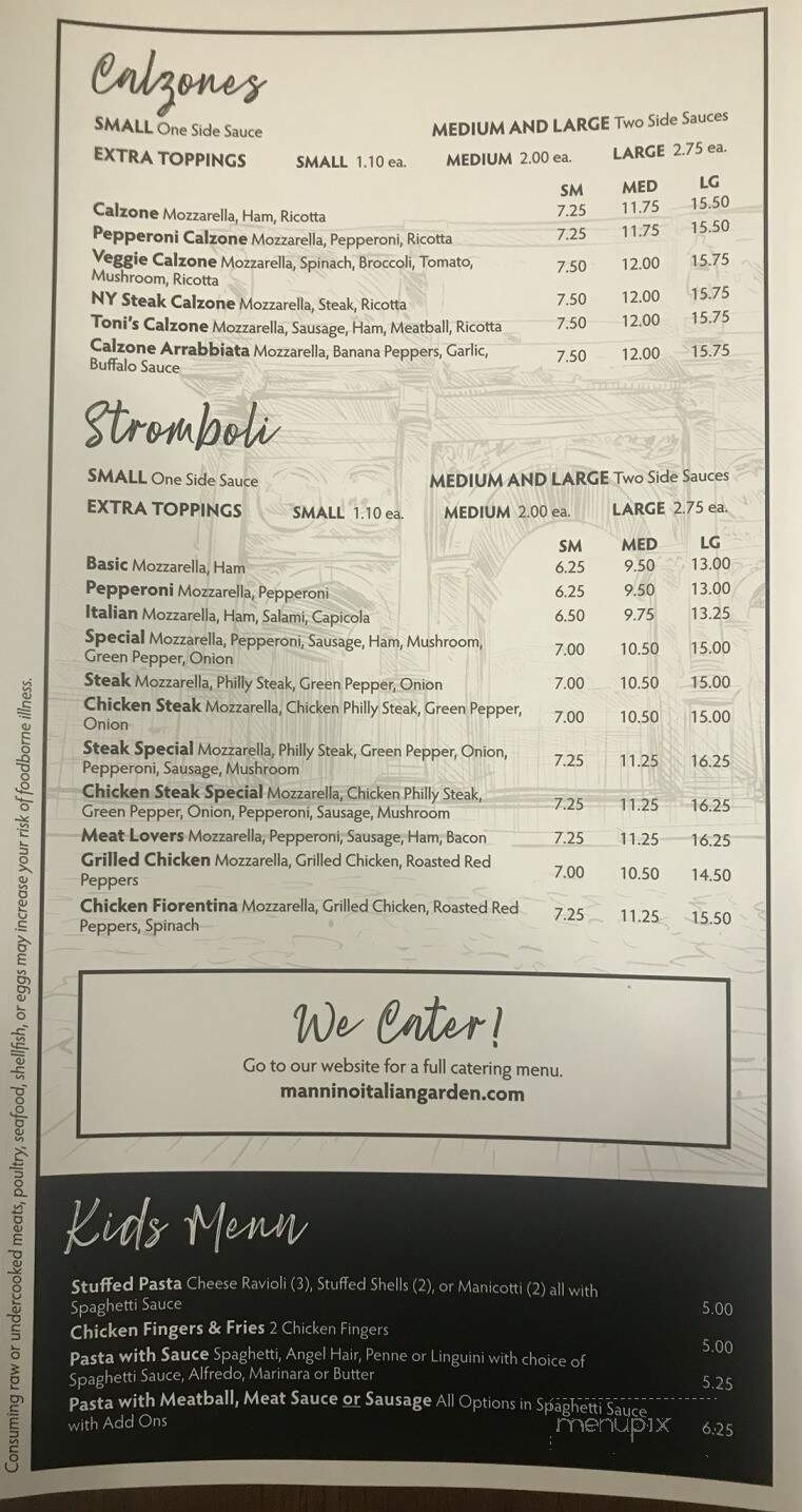 Mannino Italian Garden - Meadville, PA menu_pic