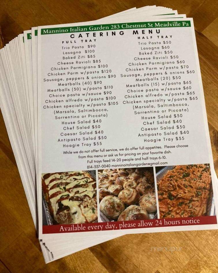 Mannino Italian Garden - Meadville, PA menu_pic