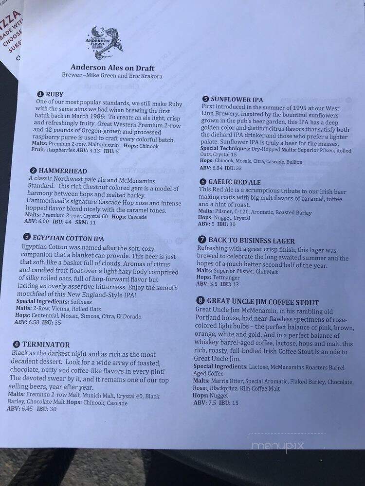 McMenamins Tavern On The Square - Bothell, WA menu_pic