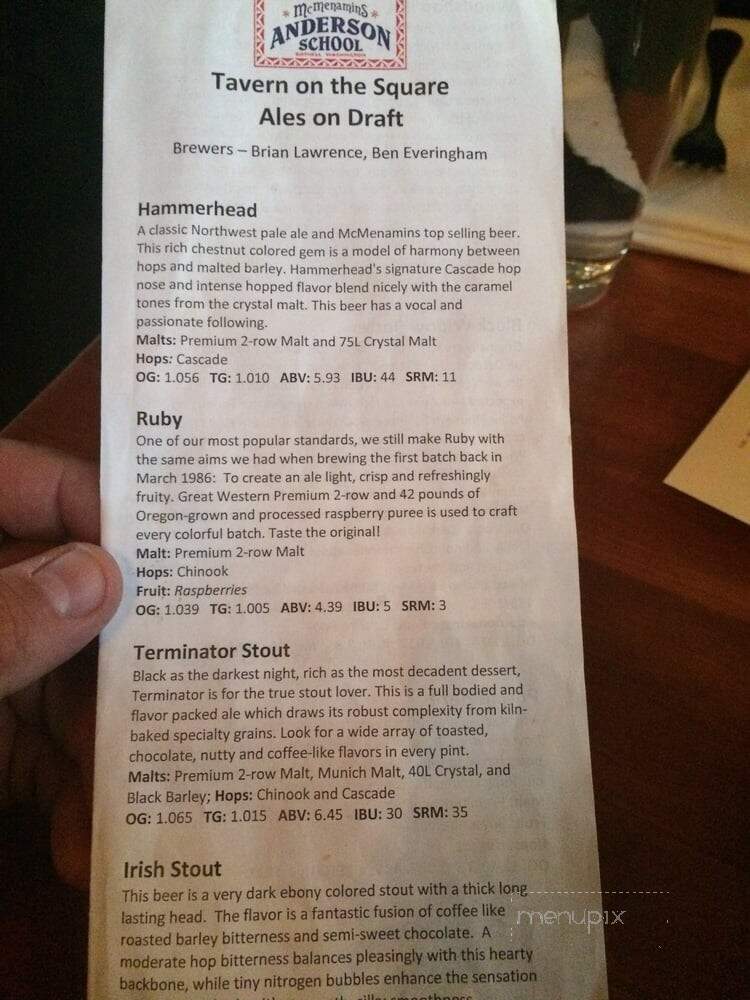 McMenamins Tavern On The Square - Bothell, WA menu_pic