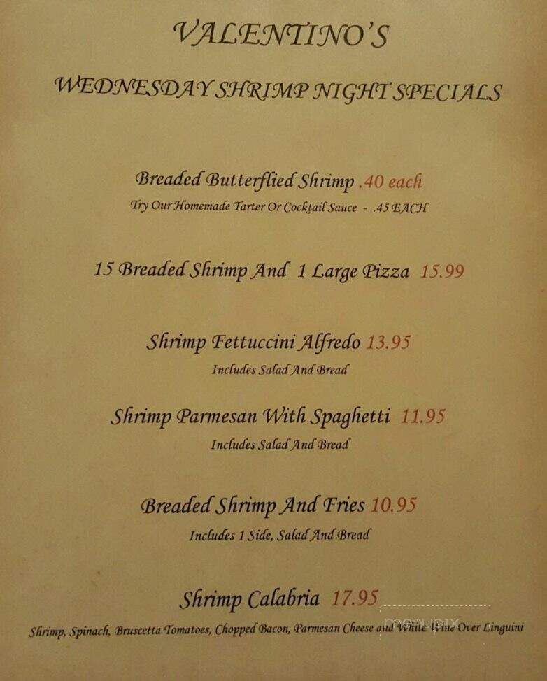 Valentino's - Kutztown, PA menu_pic