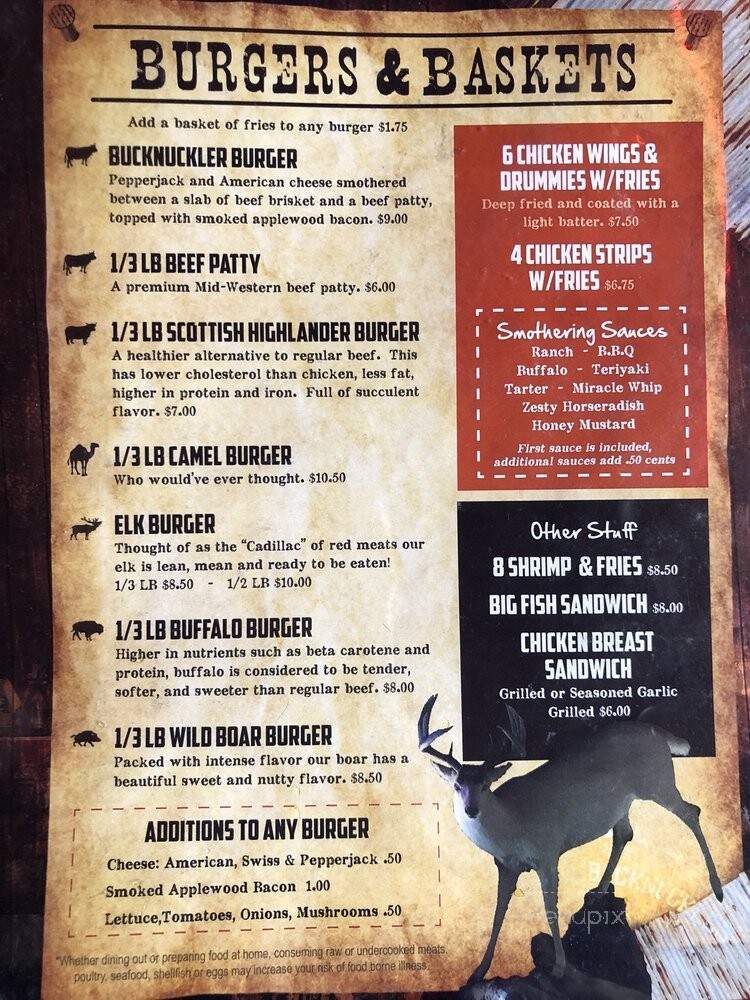 Bucknuckles Bar & Grill - Alma, WI menu_pic
