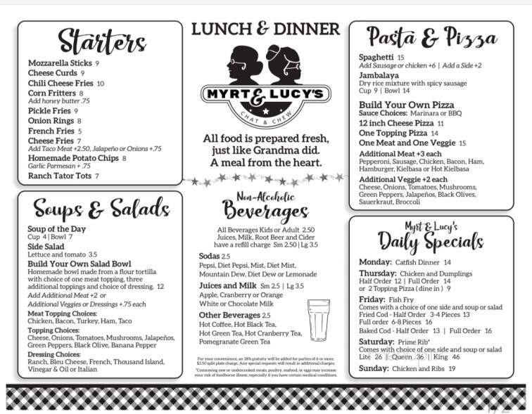 Myrt and Lucy's Chat & Chew - Wisconsin Dells, WI menu_pic