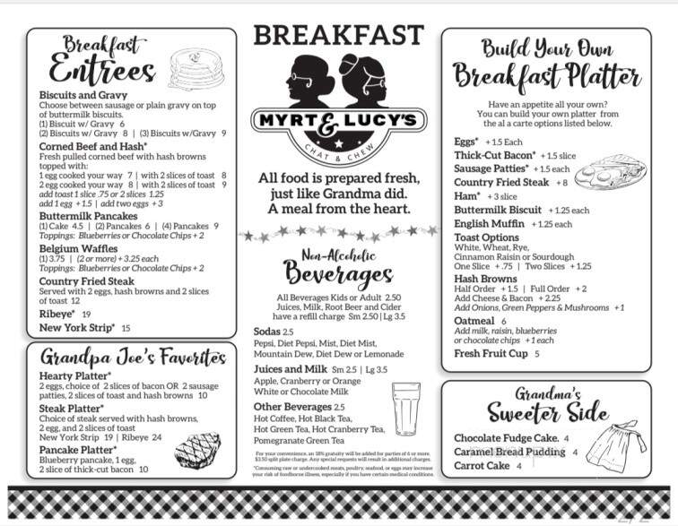 Myrt and Lucy's Chat & Chew - Wisconsin Dells, WI menu_pic
