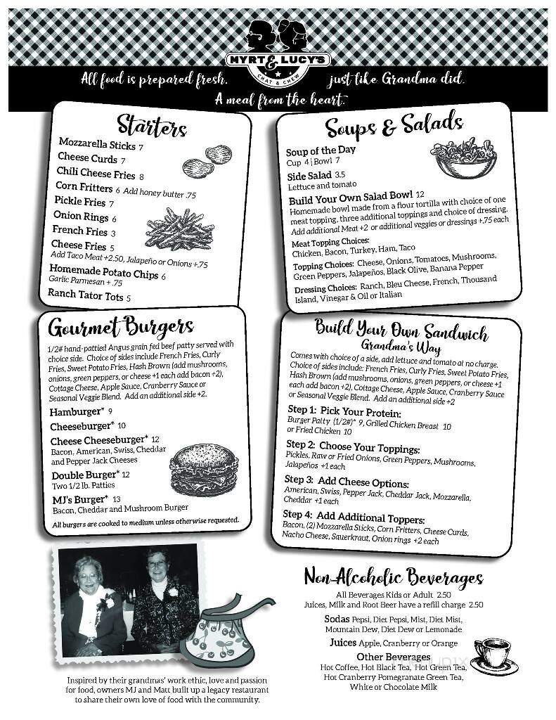 Myrt and Lucy's Chat & Chew - Wisconsin Dells, WI menu_pic