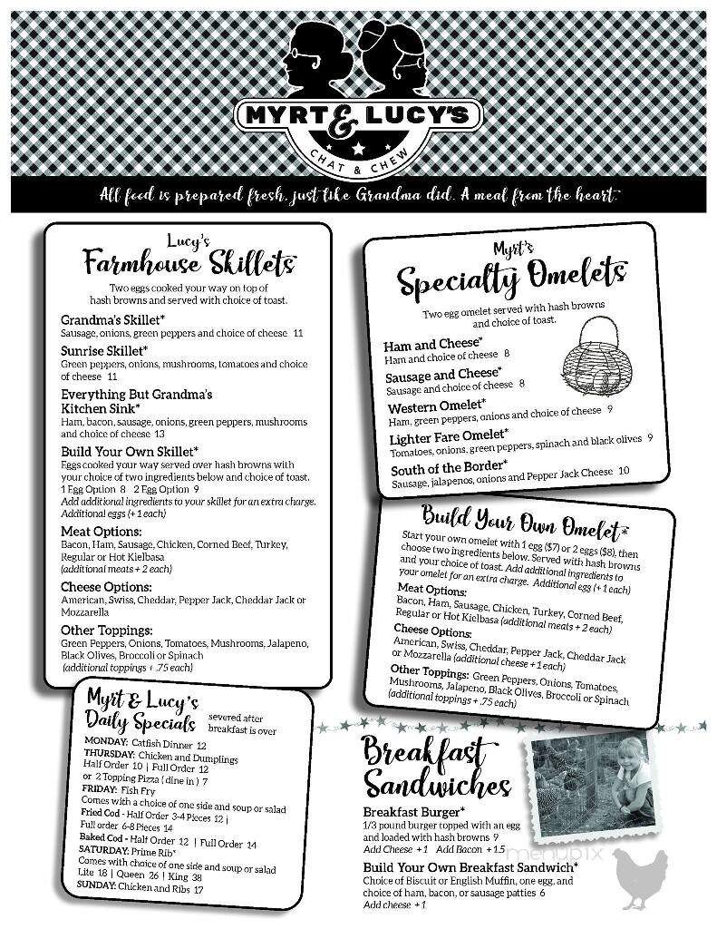 Myrt and Lucy's Chat & Chew - Wisconsin Dells, WI menu_pic
