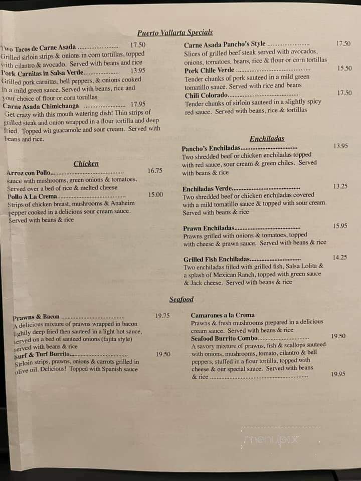 Pancho's Restaurante Y Cantina - Brookings, OR menu_pic
