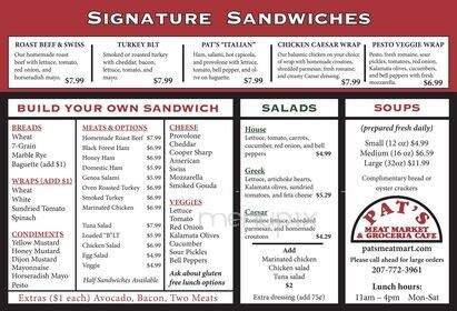 Pat's Meat Market Cafe - Portland, ME menu_pic