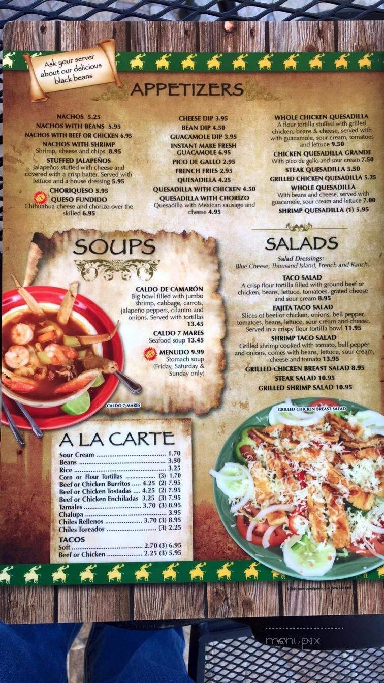 Plaza Mexico Restaurant Bar and Grill - Emerald Isle, NC menu_pic