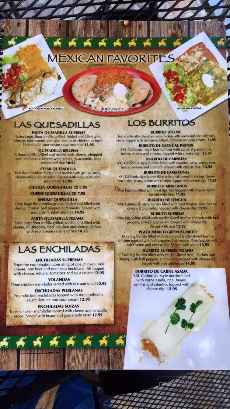 Plaza Mexico Restaurant Bar and Grill - Emerald Isle, NC menu_pic