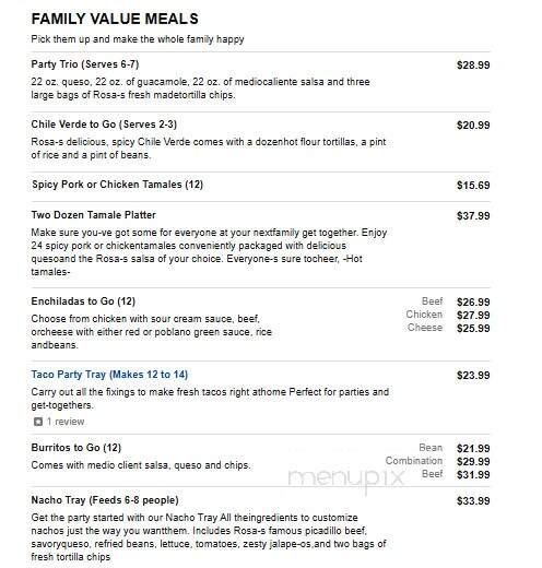 Rosa's Cafe - Weatherford, TX menu_pic