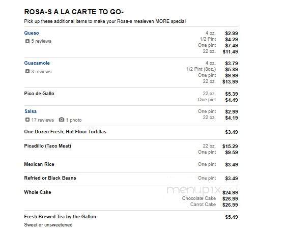 Rosa's Cafe - Weatherford, TX menu_pic