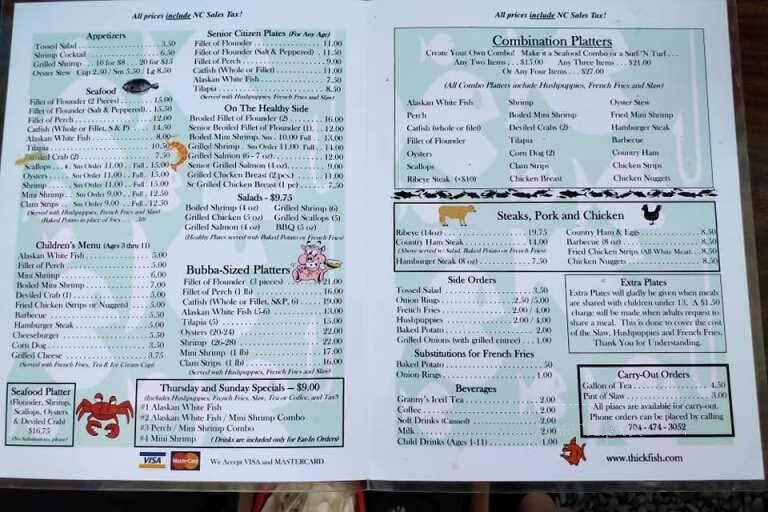 Rocky River Springs Fish House - Norwood, NC menu_pic