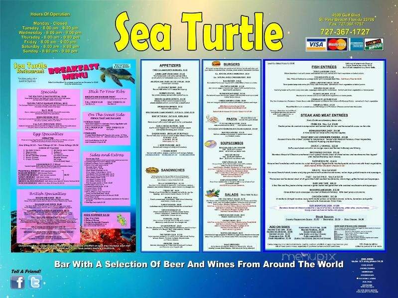 Sea Turtle Restaurant - Saint Pete Beach, FL menu_pic