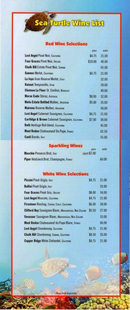 Sea Turtle Restaurant - Saint Pete Beach, FL menu_pic