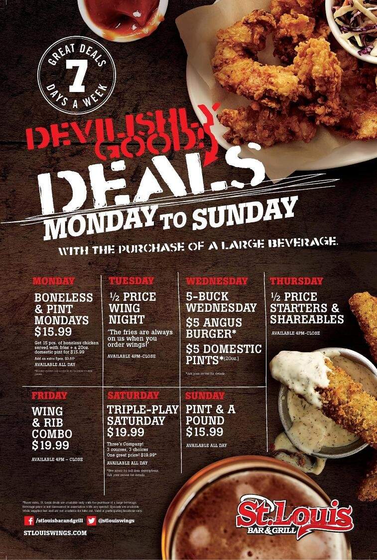 St. Louis Bar & Grill - Kingston, ON menu_pic