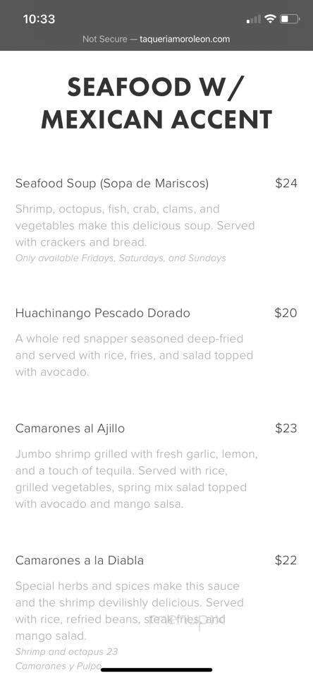 Taqueria Moroleon Mexican Restaurant - Avondale, PA menu_pic