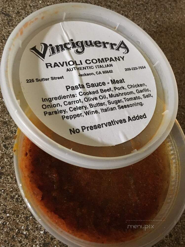 Vinciguerra Ravioli Co - Jackson, CA menu_pic