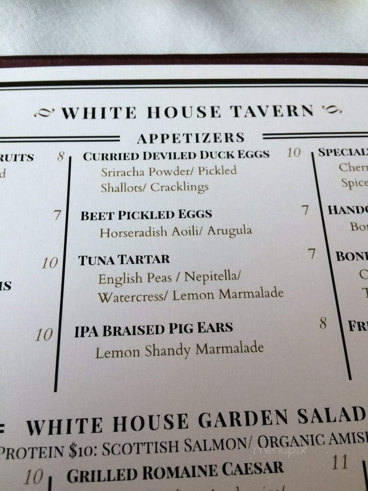 White House Inn - Wilmington, VT menu_pic
