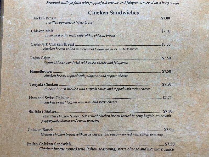 Yellow River Saloon & Eatery - Webster, WI menu_pic