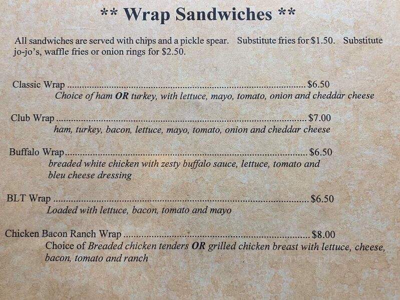 Yellow River Saloon & Eatery - Webster, WI menu_pic