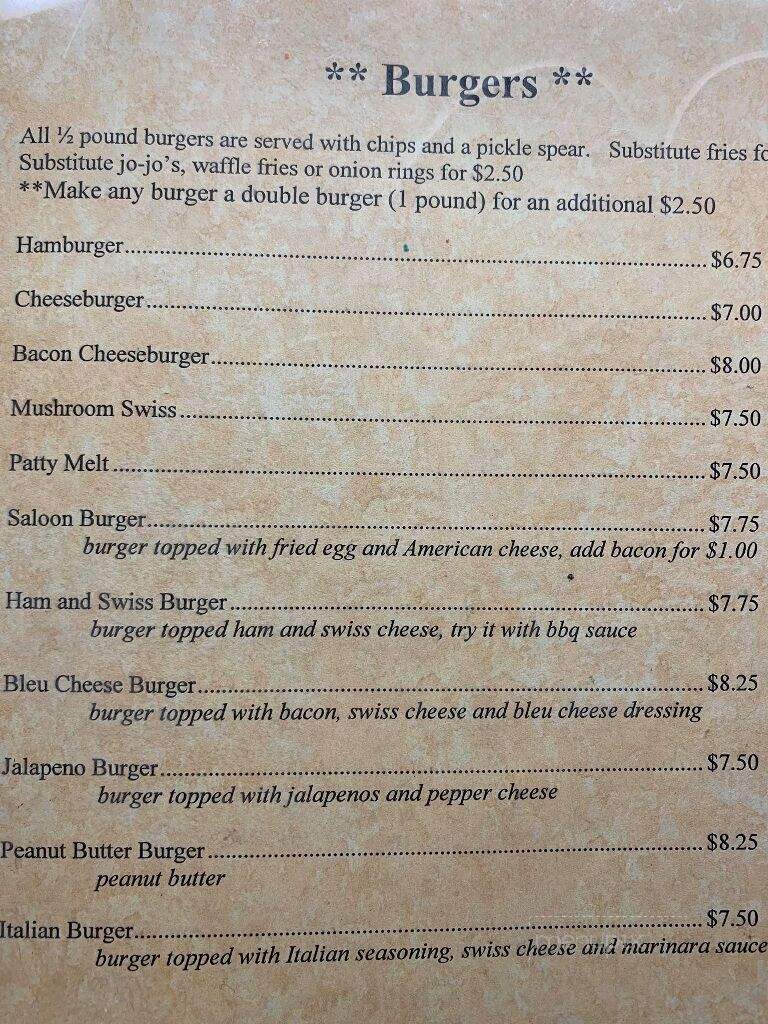 Yellow River Saloon & Eatery - Webster, WI menu_pic