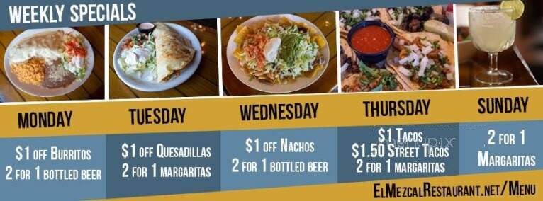 El Mezcal - Wausau, WI menu_pic