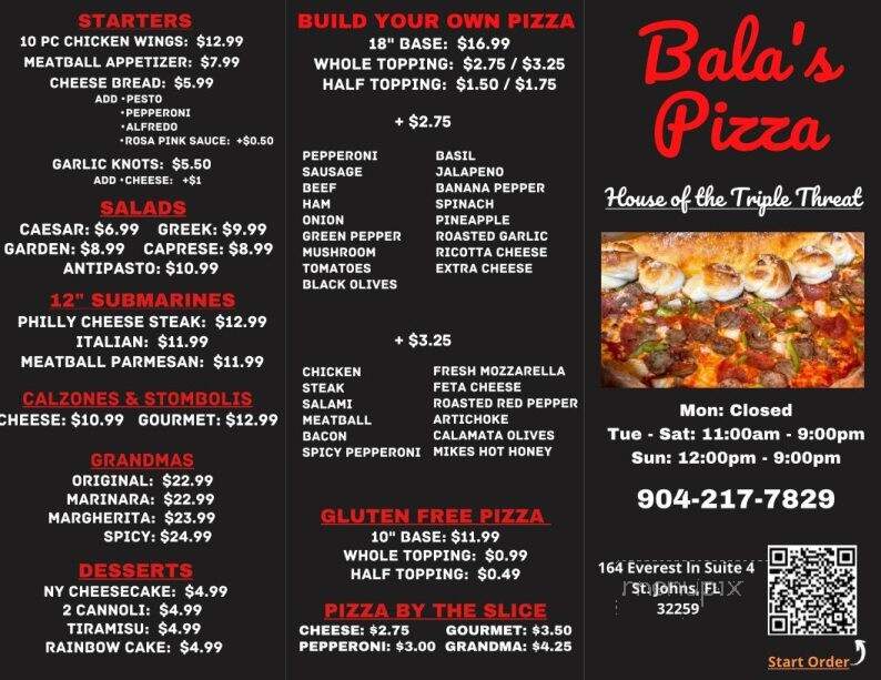 Bala's Pizza - Saint Johns, FL