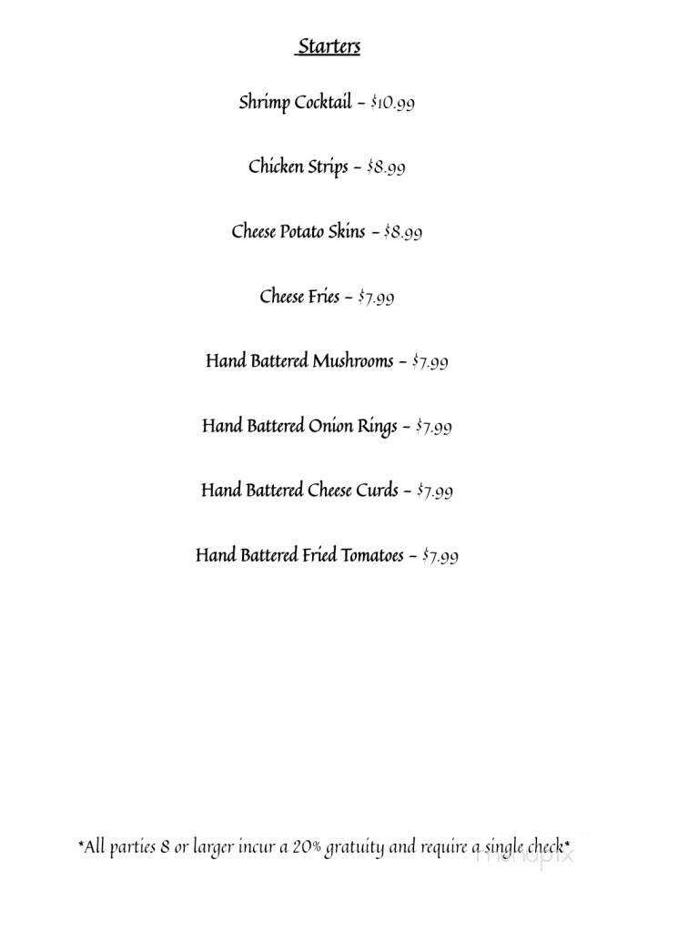 Arctic Springs Supper Club - Galesville, WI menu_pic