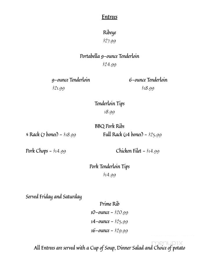 Arctic Springs Supper Club - Galesville, WI menu_pic