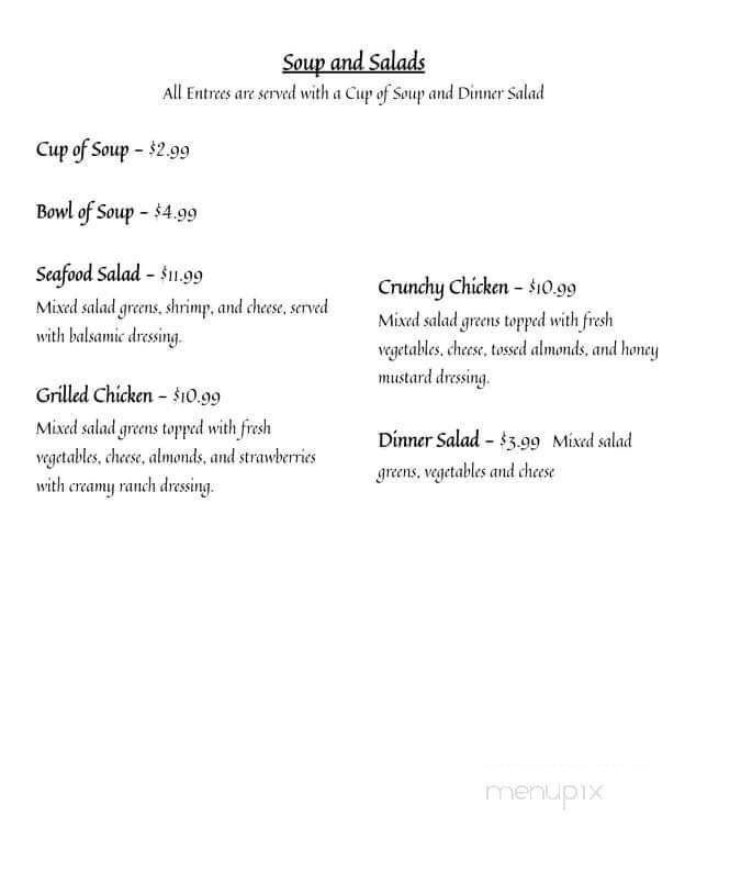 Arctic Springs Supper Club - Galesville, WI menu_pic