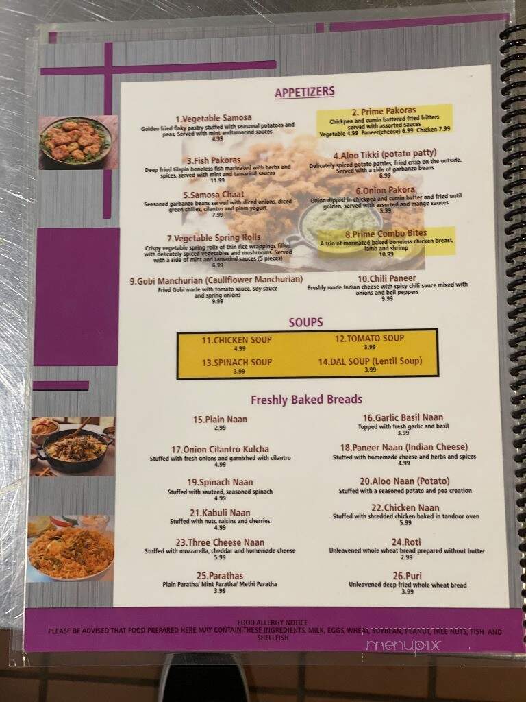 Prime Bar and Grill - Tehachapi, CA menu_pic