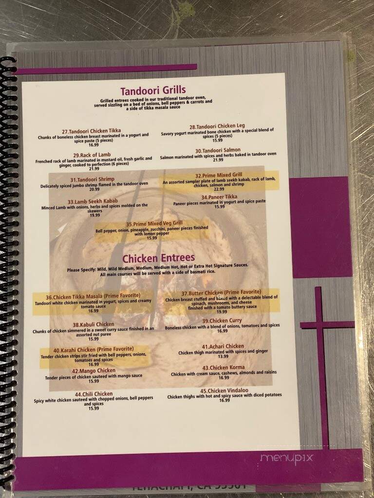 Prime Bar and Grill - Tehachapi, CA menu_pic