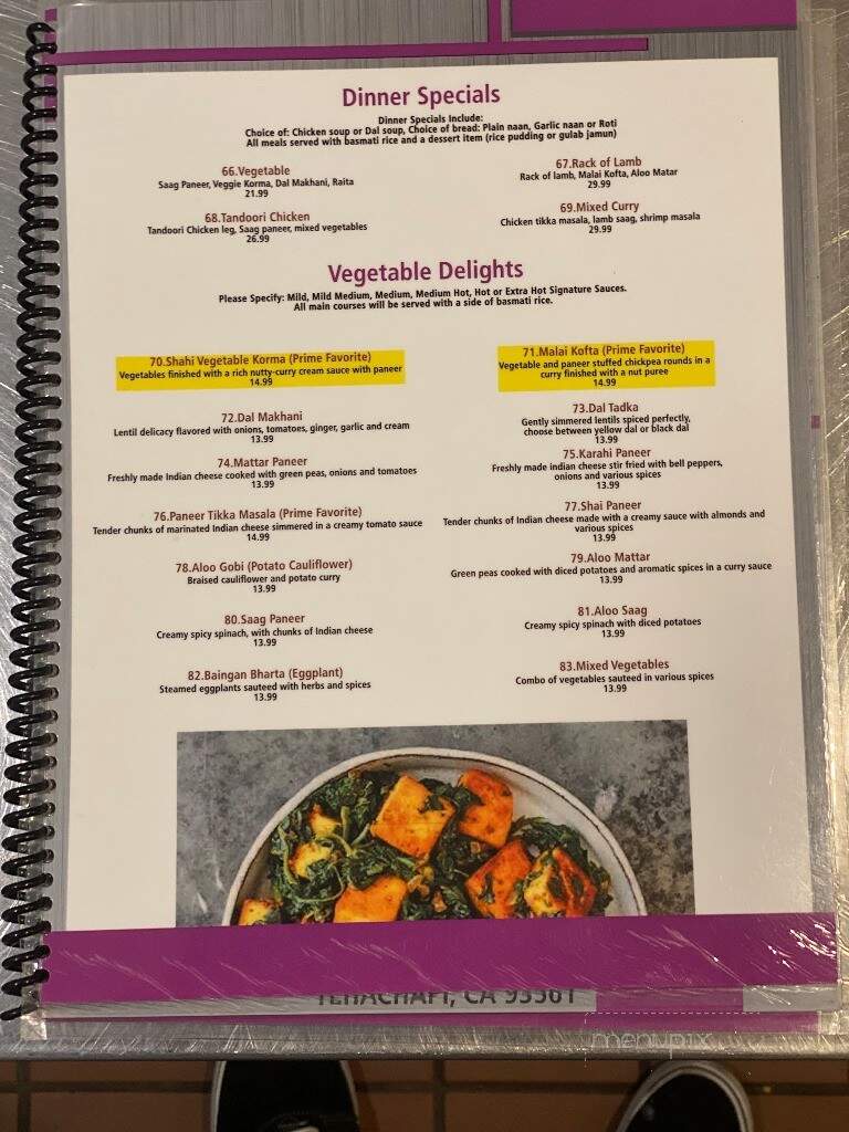 Prime Bar and Grill - Tehachapi, CA menu_pic