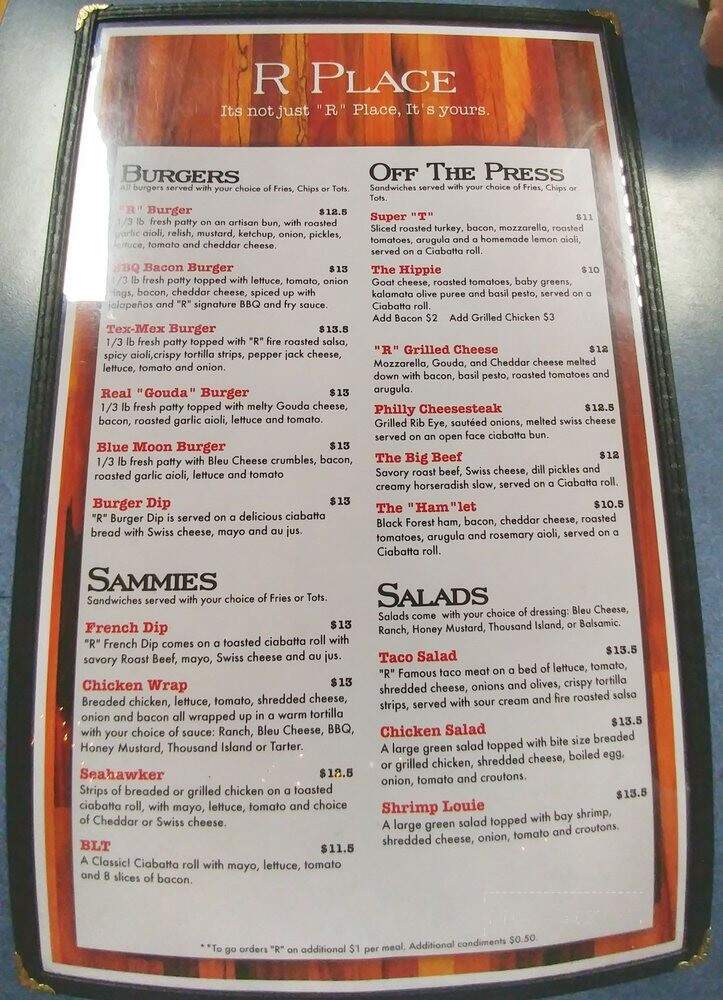 R Place Tavern - Mattawa, WA menu_pic