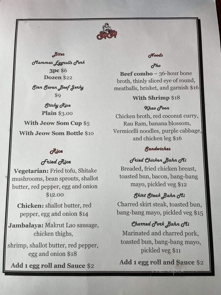 SapSap - Mount Pleasant, WI menu_pic