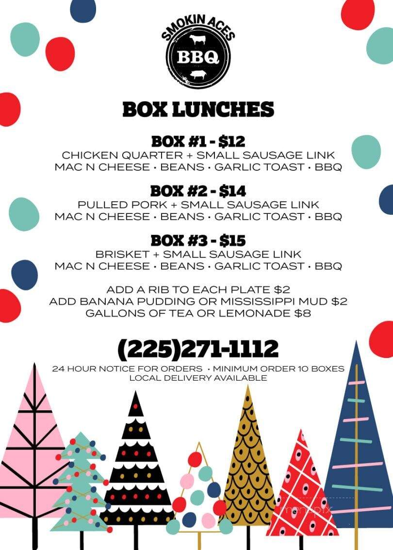 Smokin Aces BBQ - Denham Springs, LA menu_pic