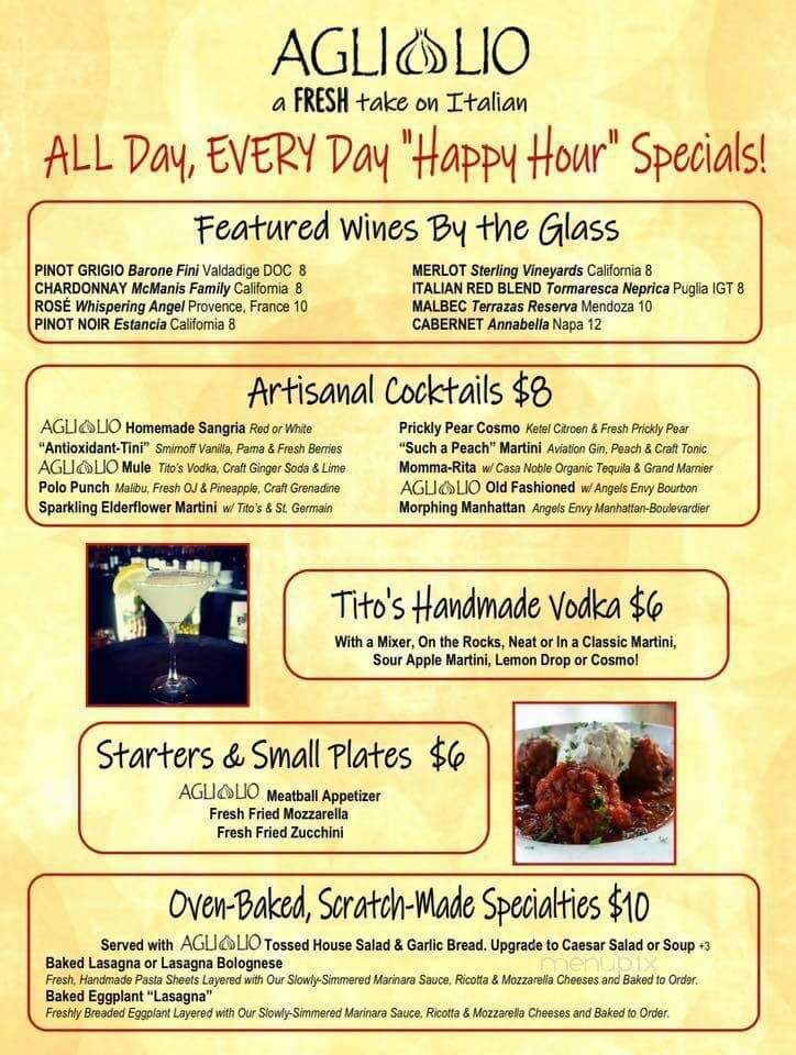 AGLIOLIO Italian Bistro & Bar - Boynton Beach, FL menu_pic