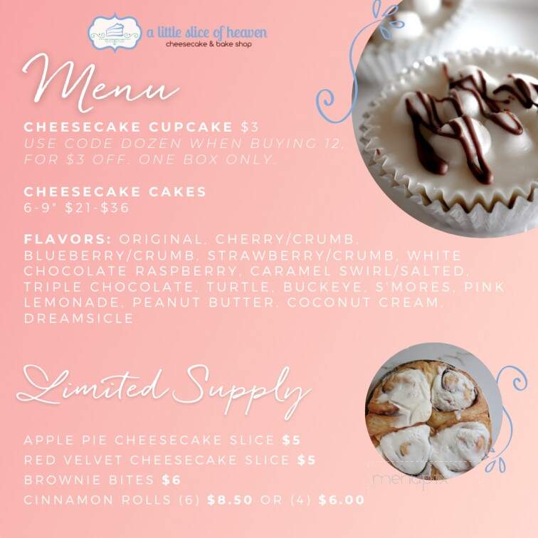 A Little Slice of Heaven - Defiance, OH menu_pic