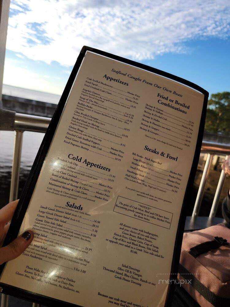 Angelo's Seafood Restaurant - Panacea, FL menu_pic