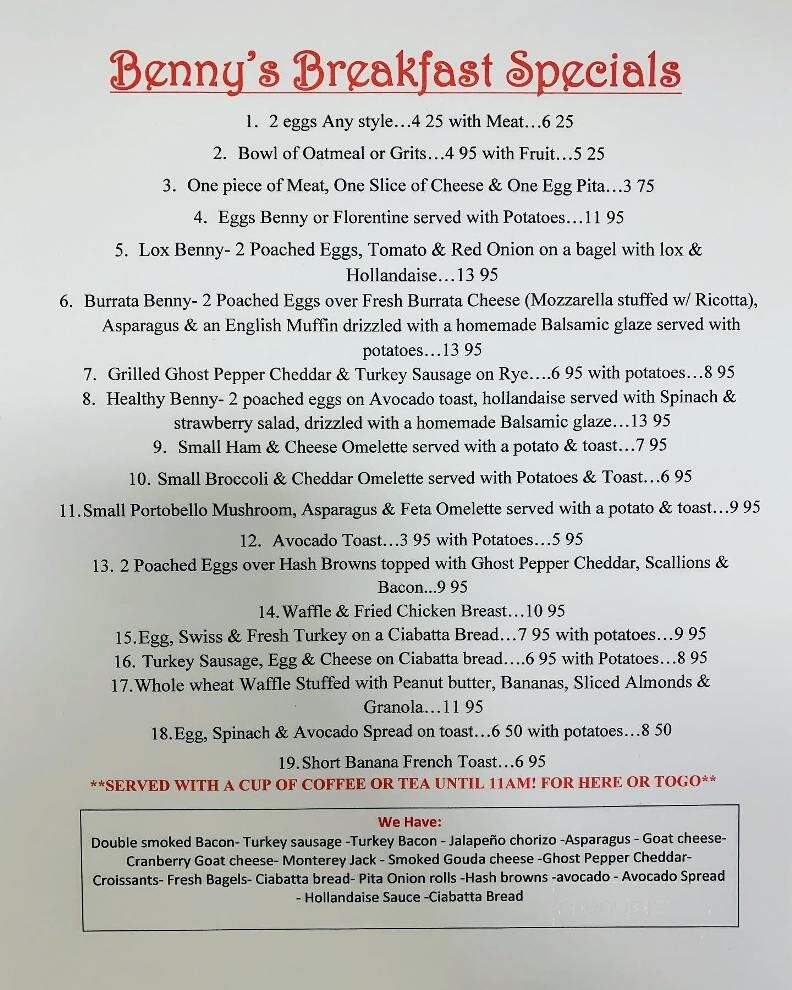 Benny's Luncheonette - Fair Lawn, NJ menu_pic