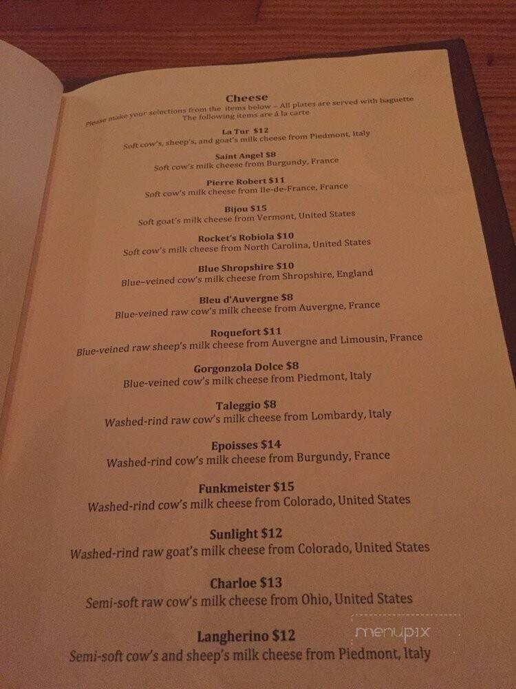 Bin 152 - Charleston, SC menu_pic