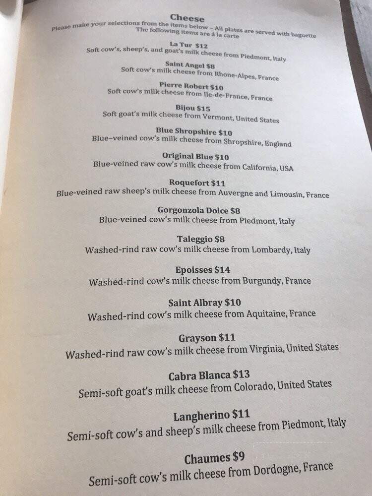 Bin 152 - Charleston, SC menu_pic
